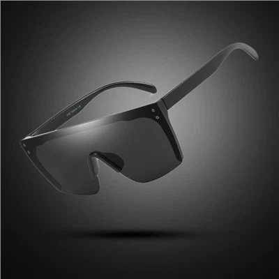 Oversized Rimless Mirrored Sunglasses